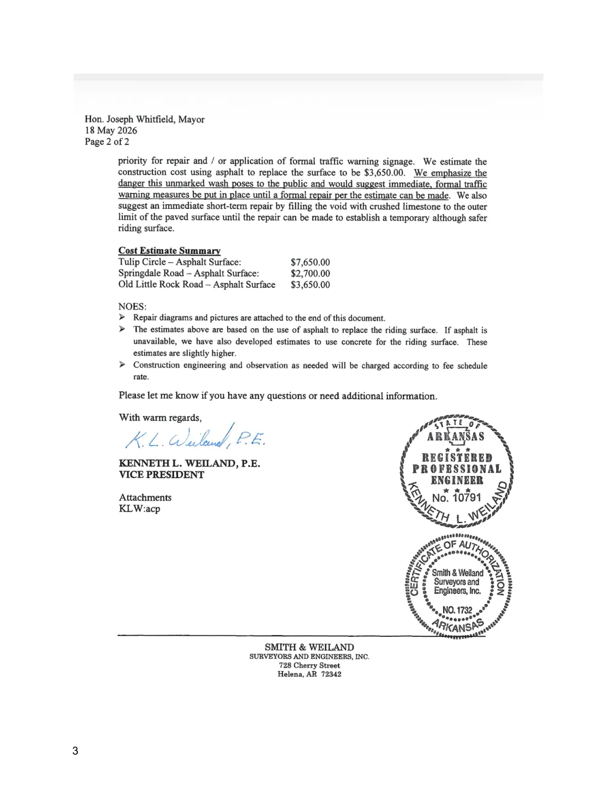 Street-Repair Estimates — page 2