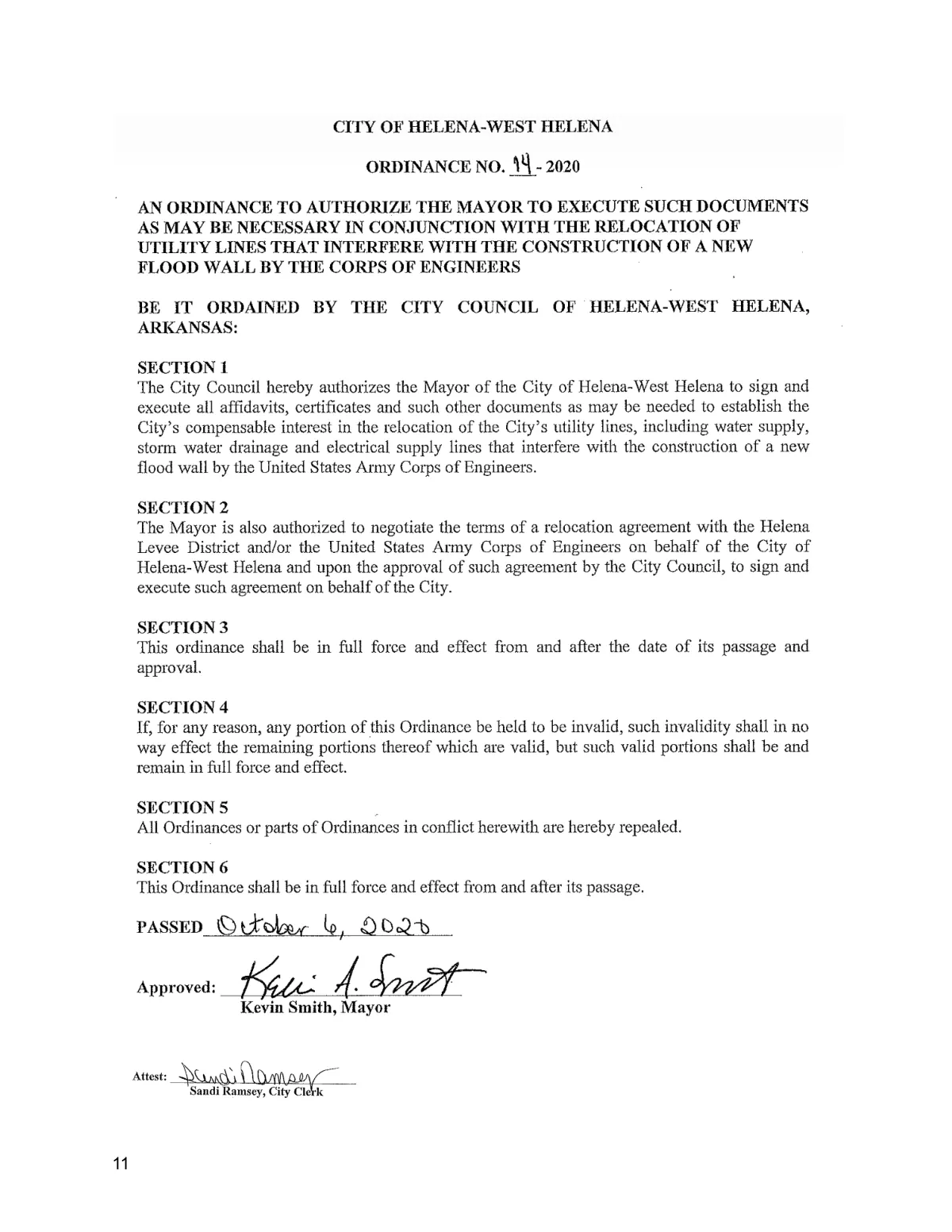 Floodwall Ordinance + Affidavit — page 10