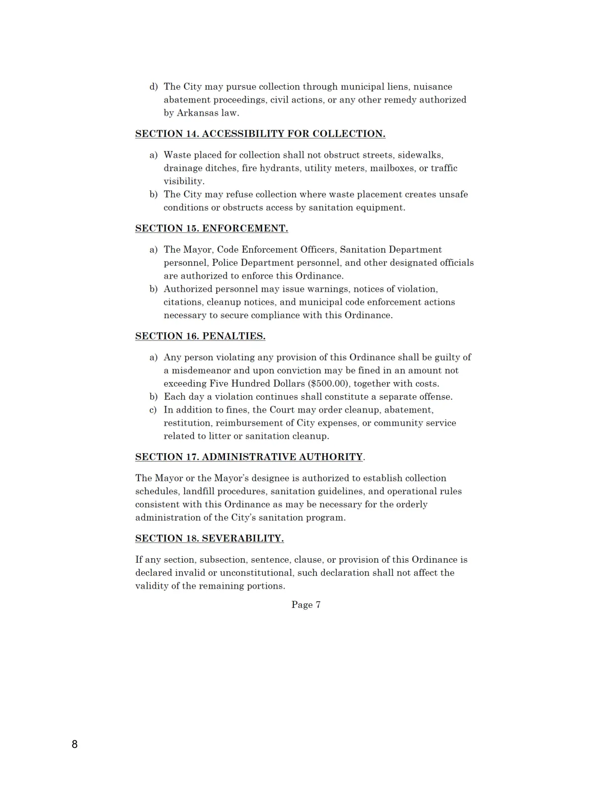 Waste-Disposal Ordinance — page 7