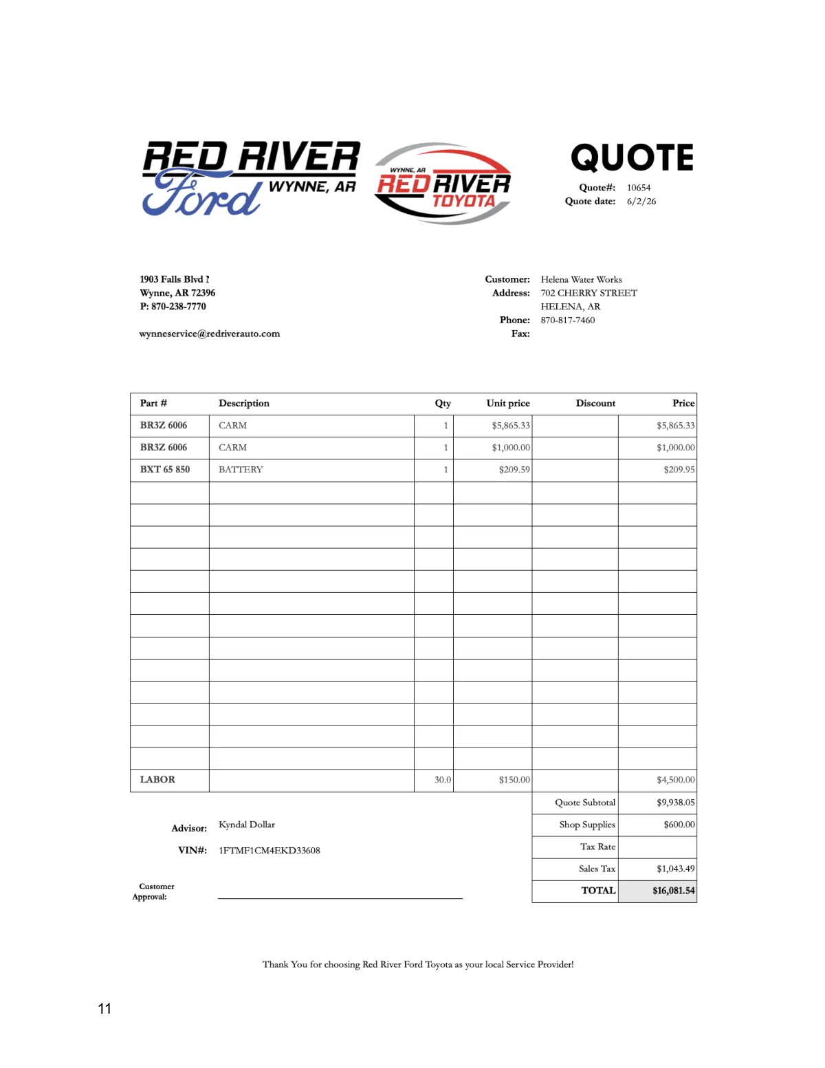 Service-Truck Quote — page 10