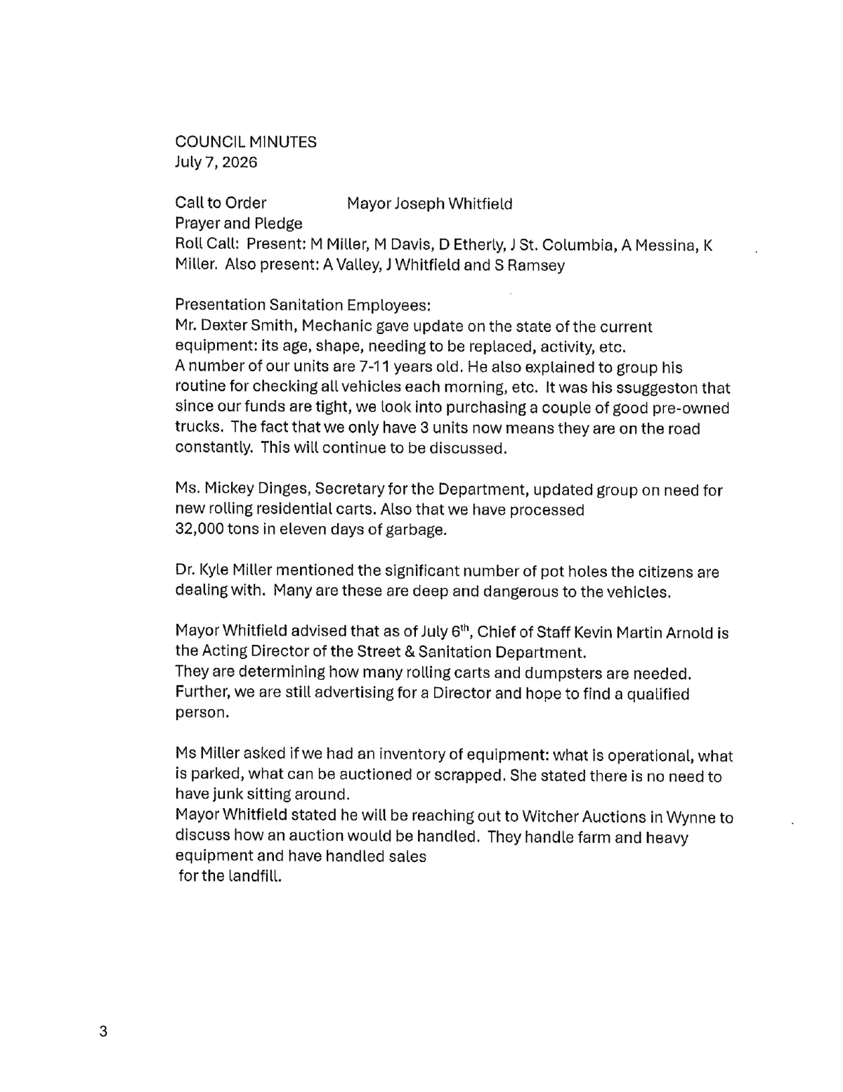 July 7 Meeting Minutes — page 2