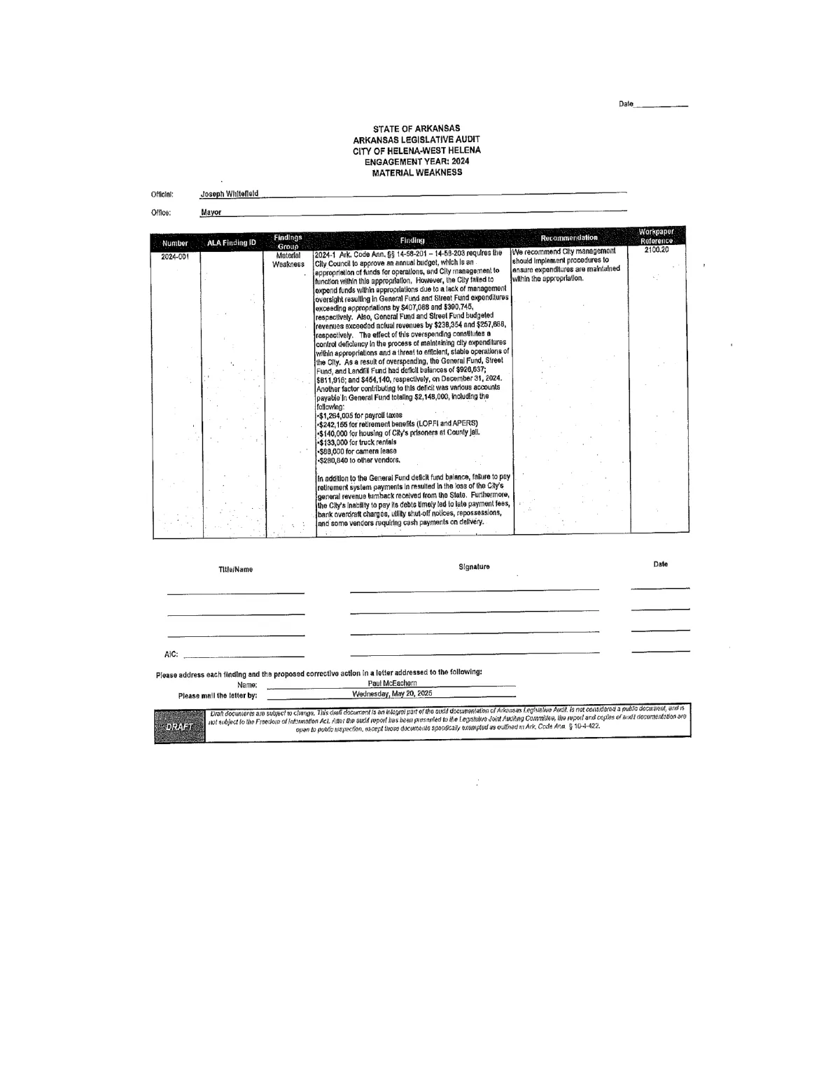 Material-Weakness Finding — page 4