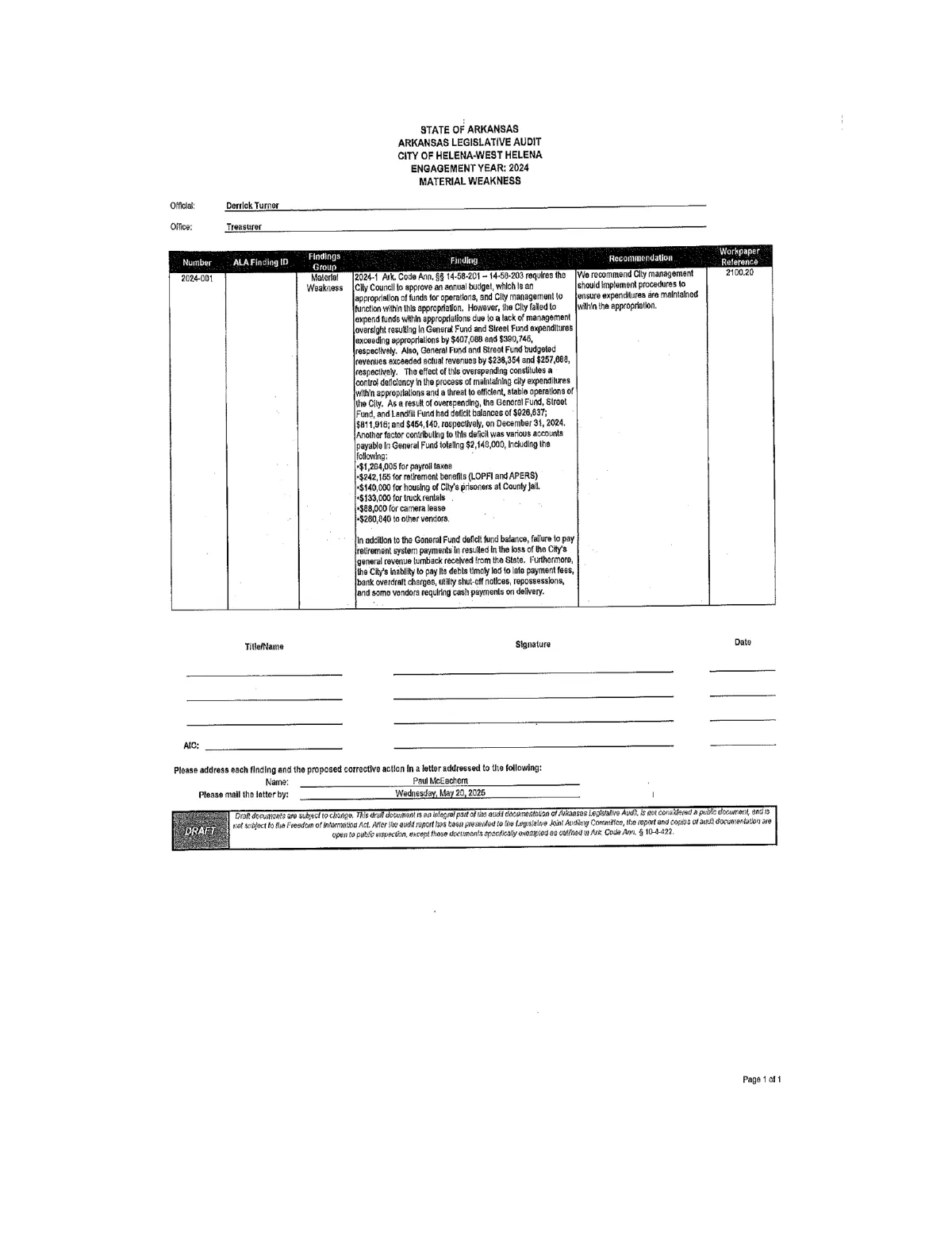 Material-Weakness Finding — page 5