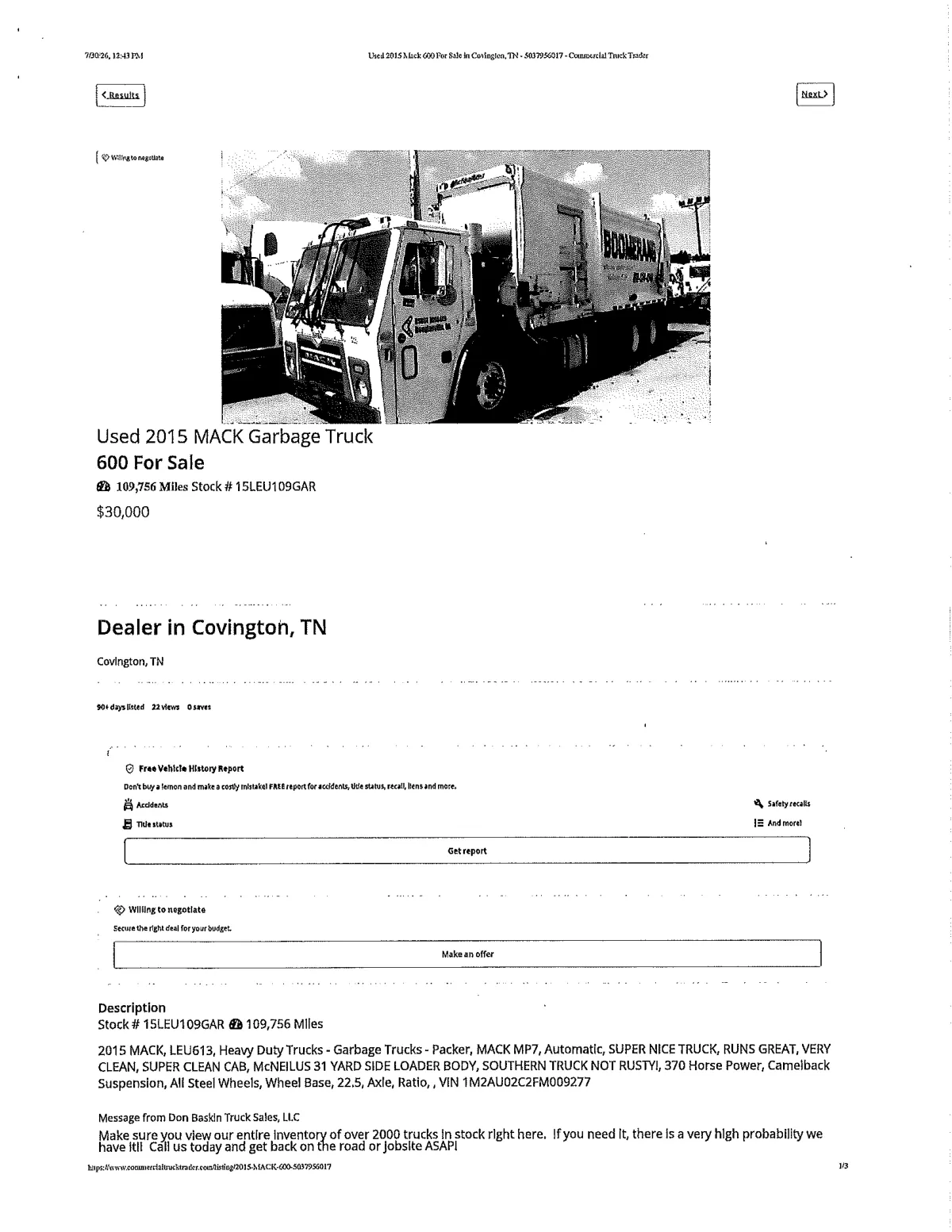Mack 600 Listing — page 8