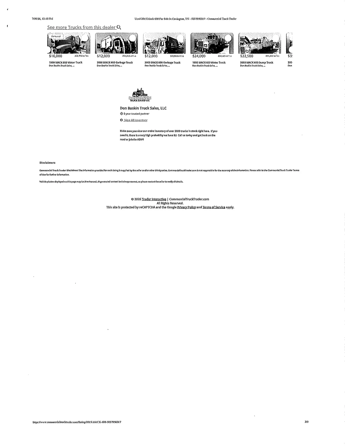 Mack 600 Listing — page 10