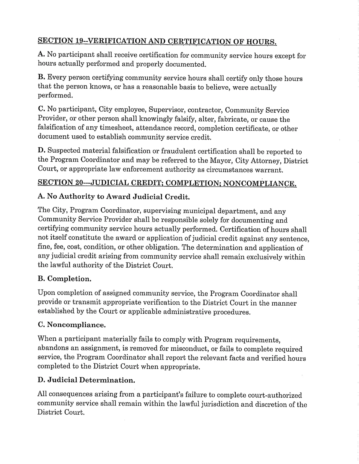 Community Service Ordinance — page 17