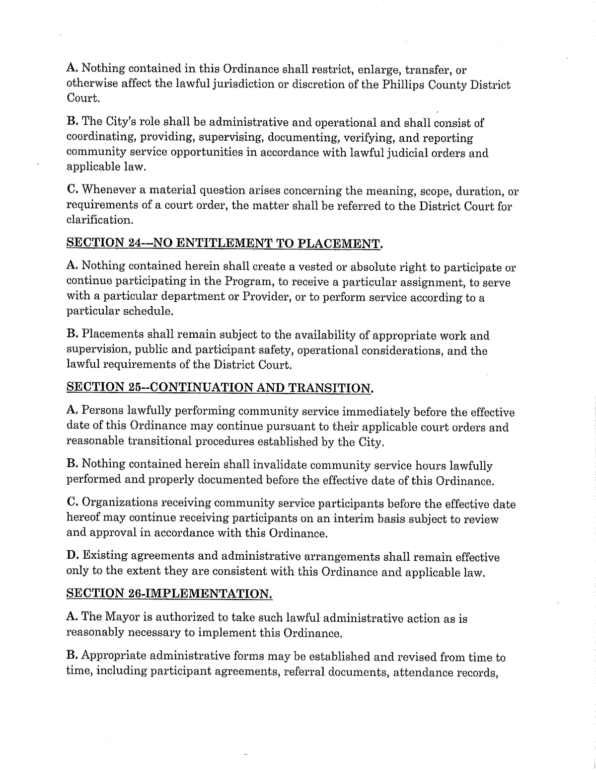 Community Service Ordinance — page 19