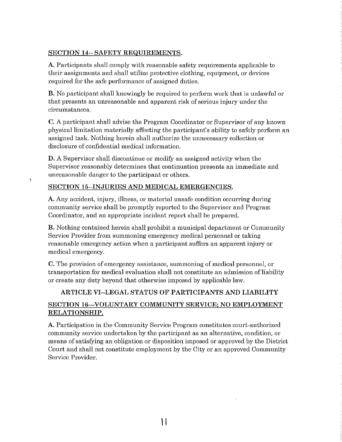Community Service Ordinance — page 11