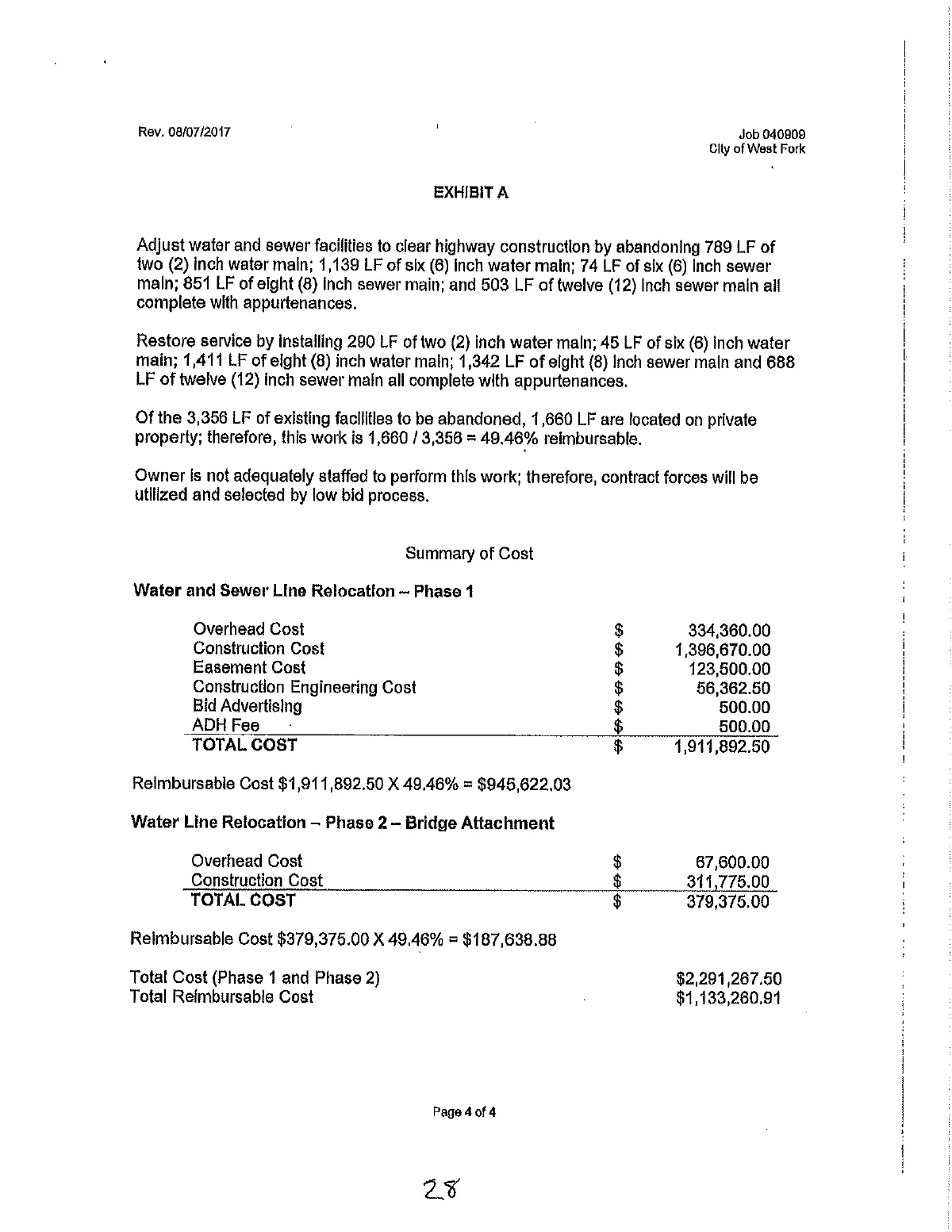 ARDOT Utility Relocation Agreement — page 28