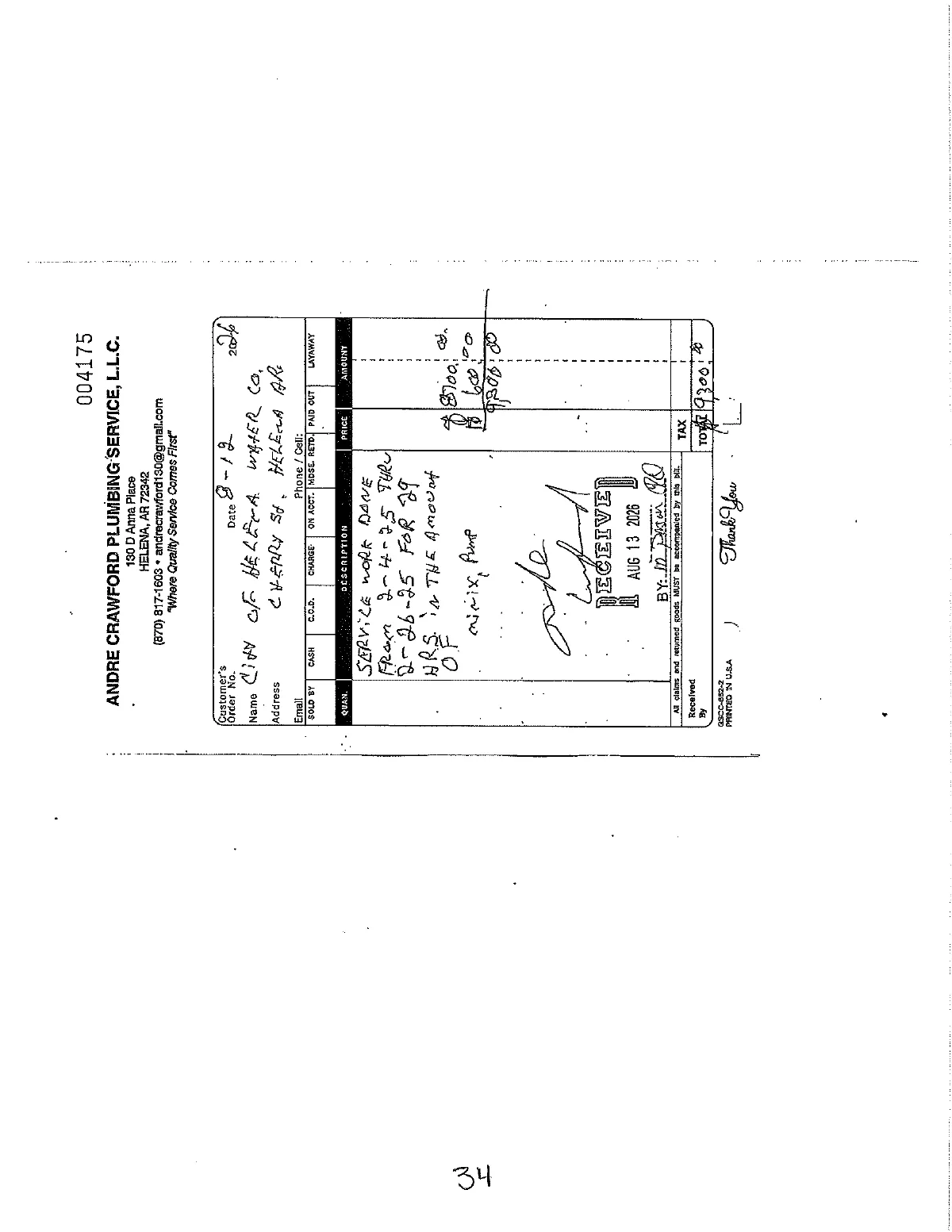 Crawford Plumbing Invoices — page 34
