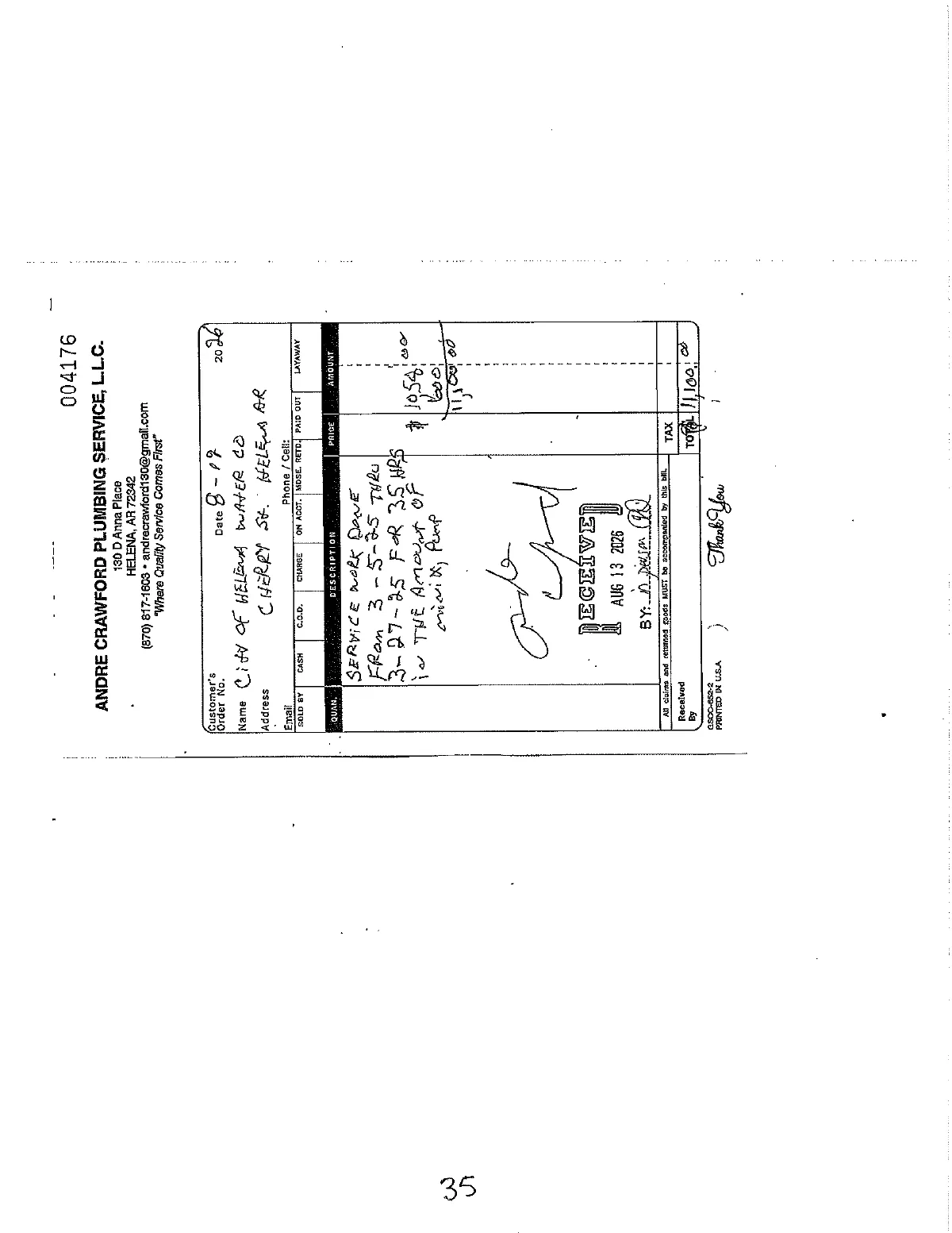 Crawford Plumbing Invoices — page 35