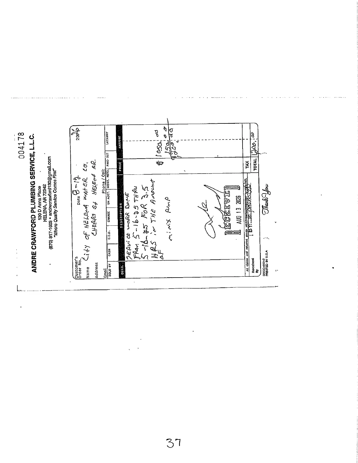 Crawford Plumbing Invoices — page 37