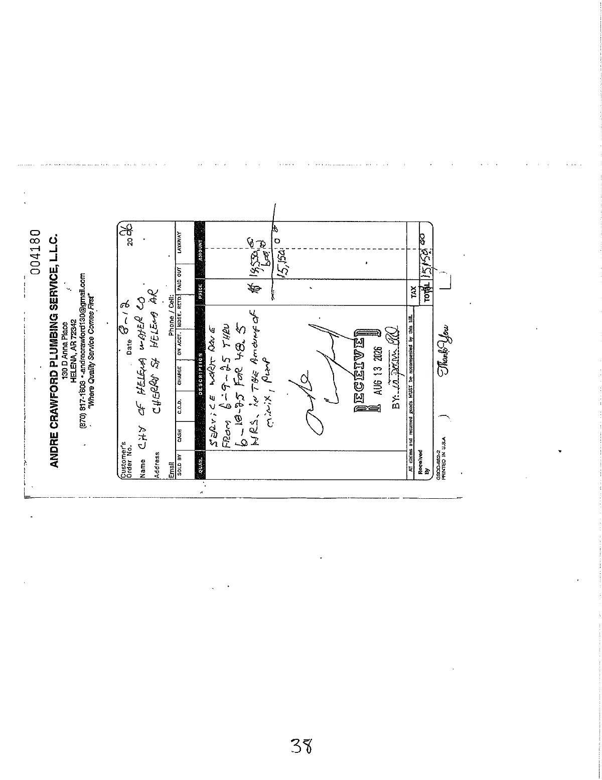 Crawford Plumbing Invoices — page 38