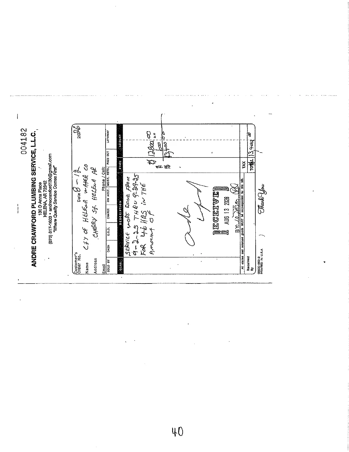 Crawford Plumbing Invoices — page 40