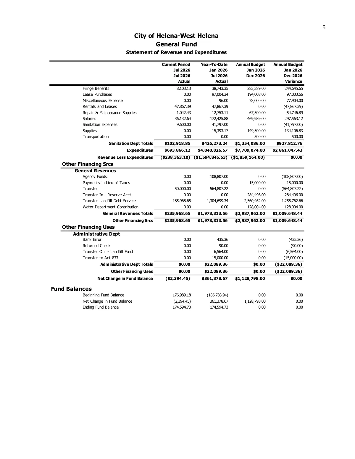 July 2026 Treasurer's Report — page 8