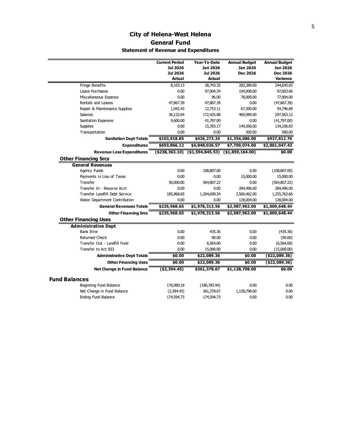 July 2026 Treasurer's Report — page 8
