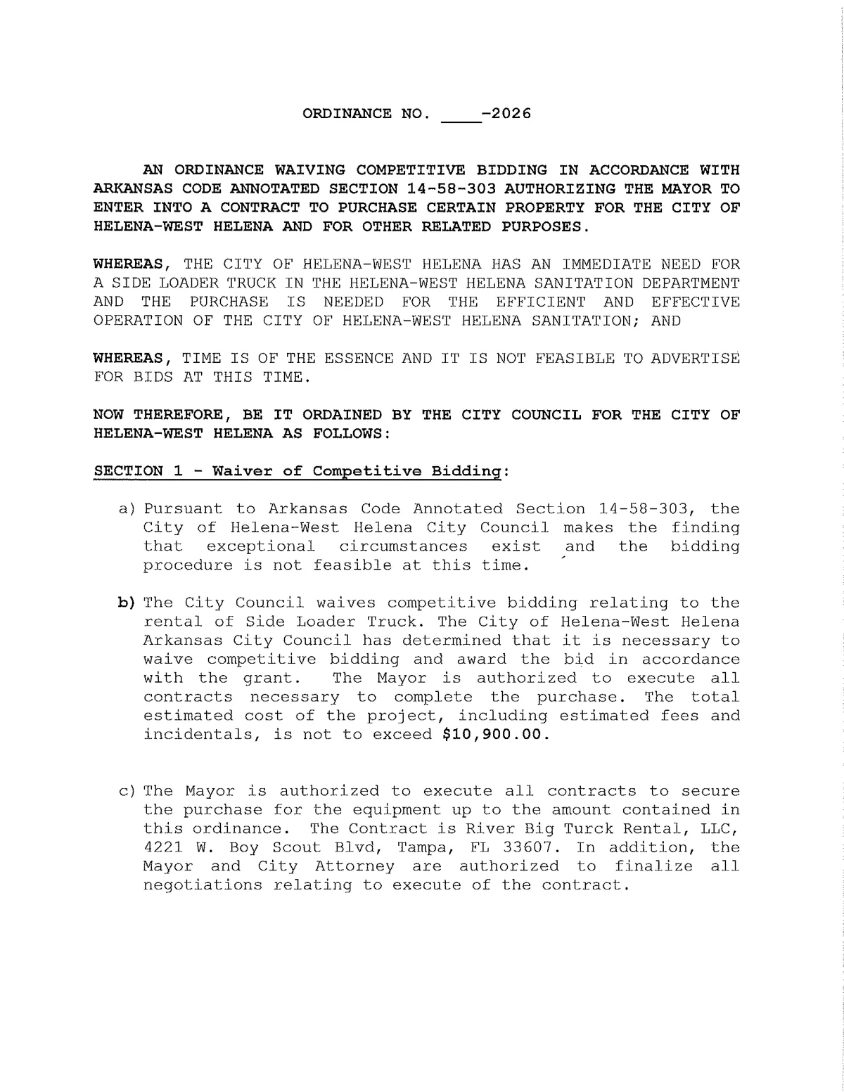 Draft Bid-Waiver Ordinances — page 3
