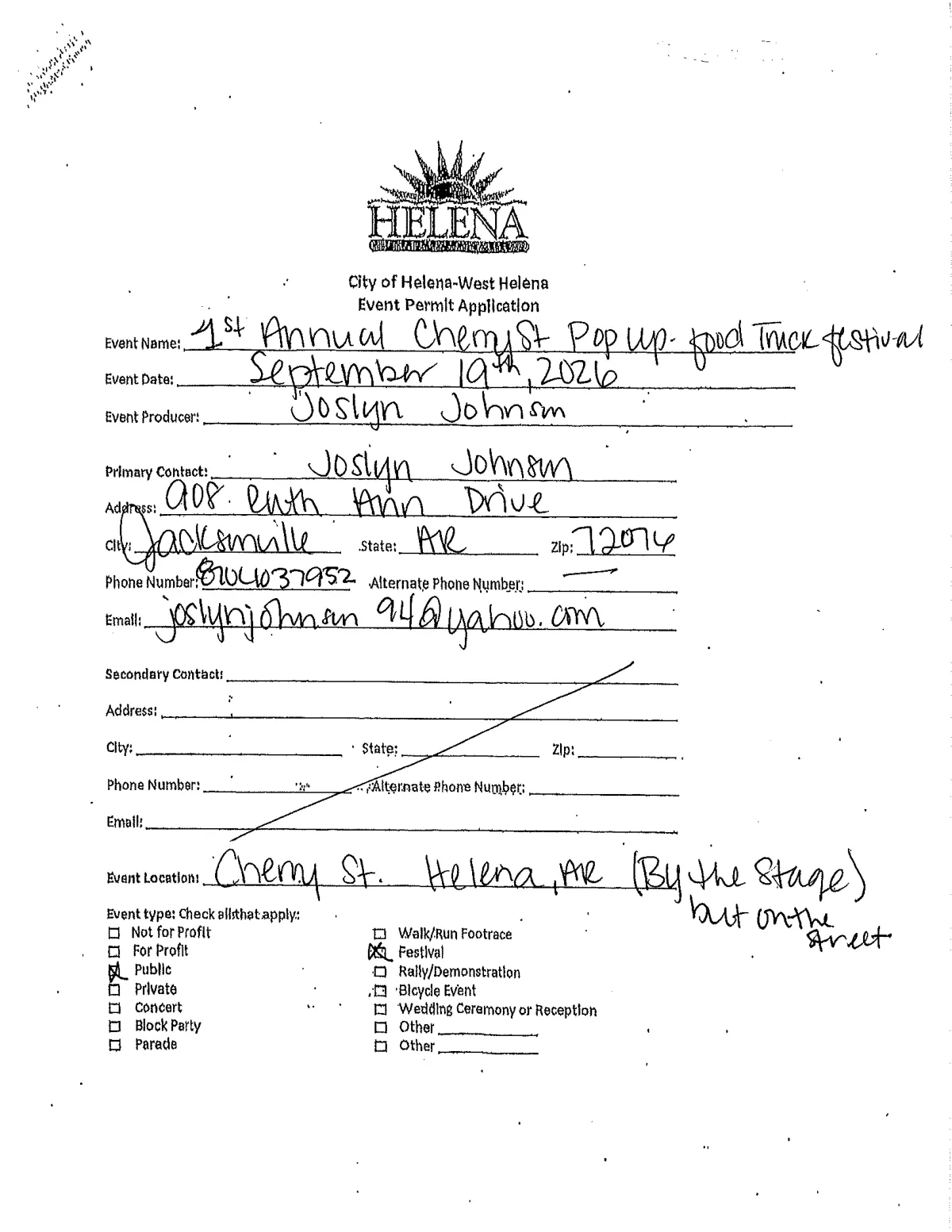 Event Permits (3 applications) — page 1