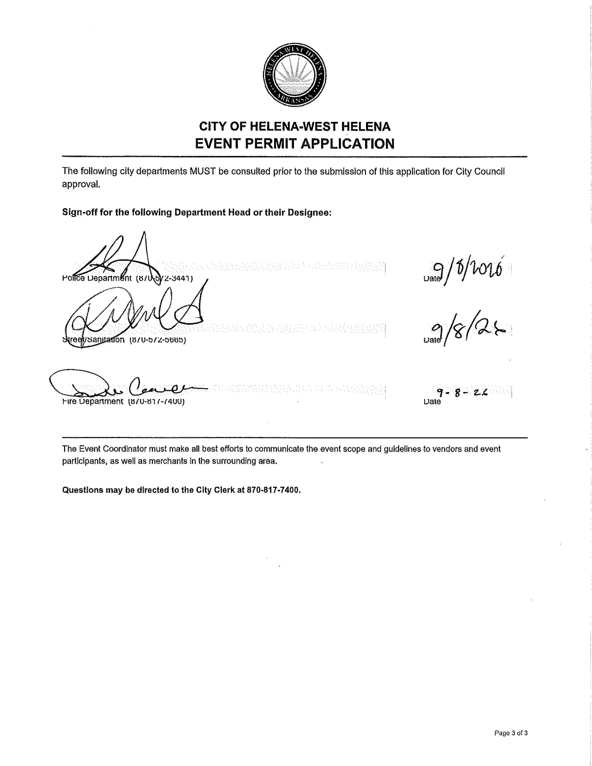 Event Permits (3 applications) — page 9