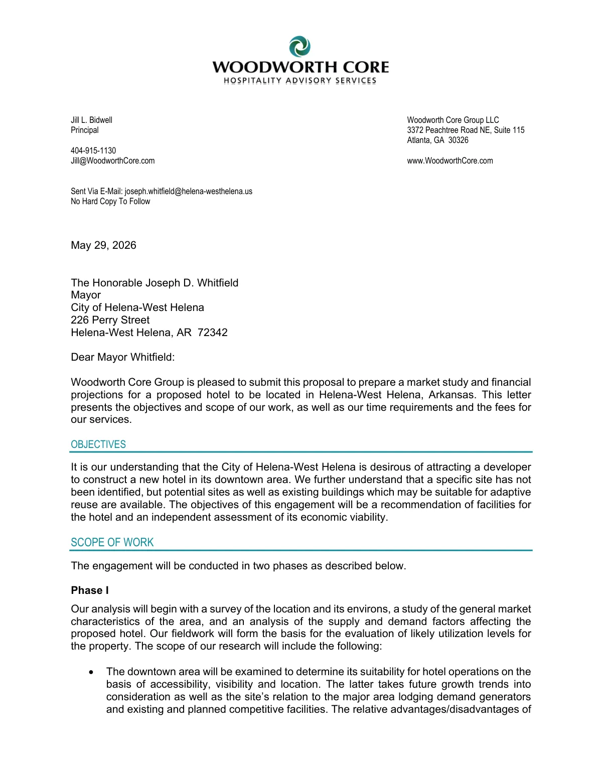 Hotel Market Study Proposal ($12,500) — page 1