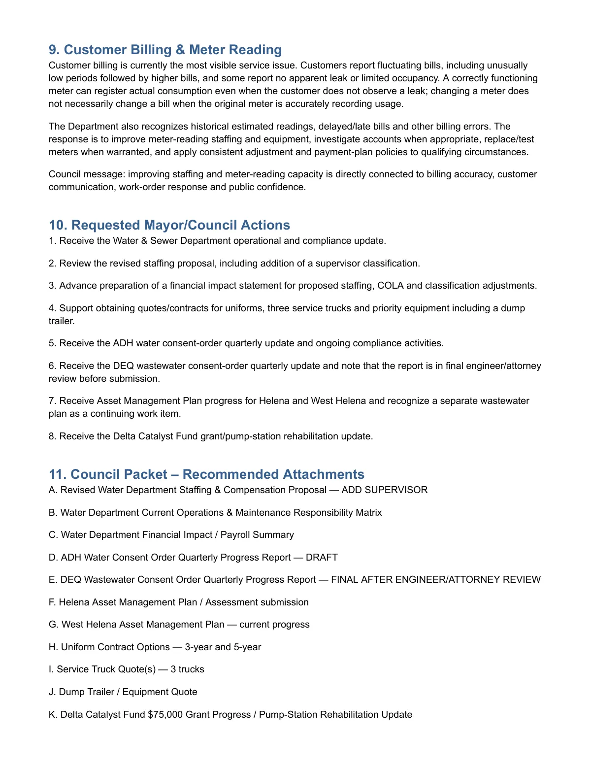 Water Department Council Report — page 4