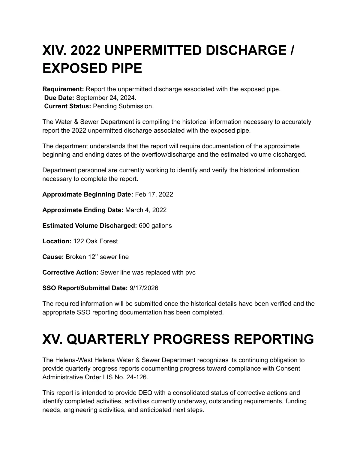 DEQ Quarterly Report (Draft) — page 15