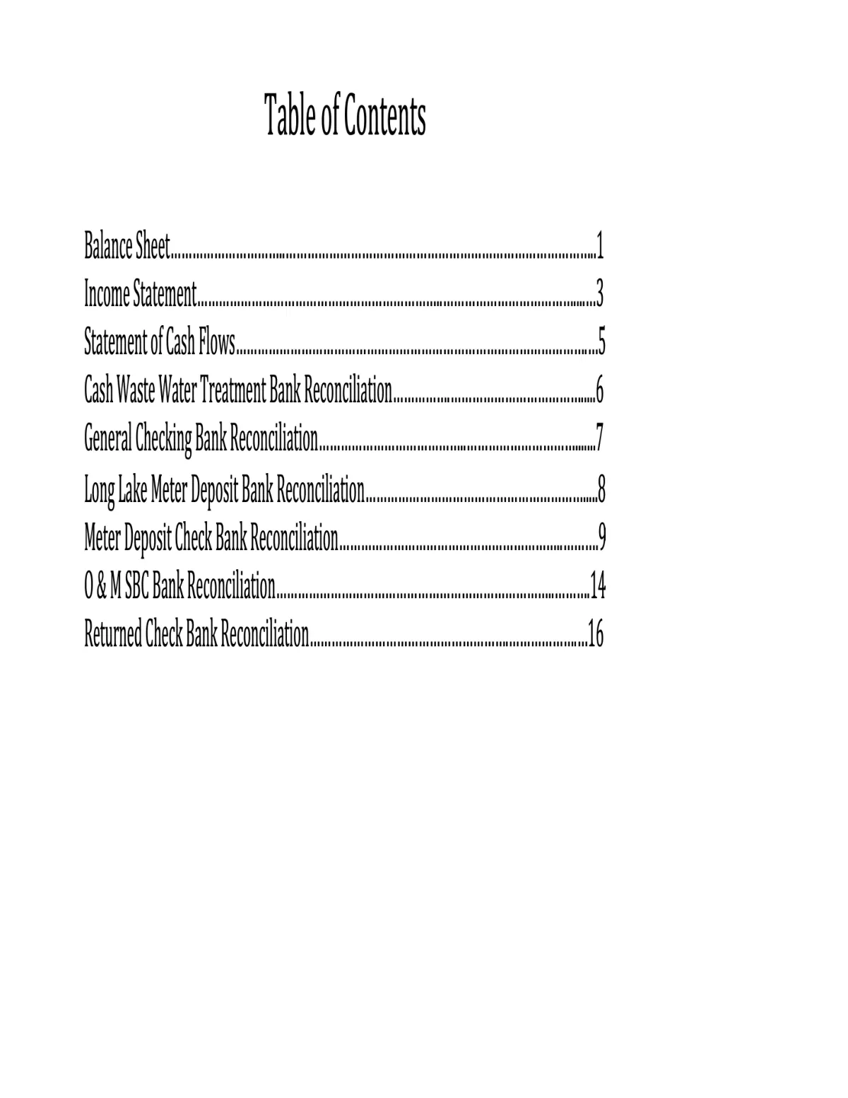 Water Treasurer's Report, August 2026 — page 2