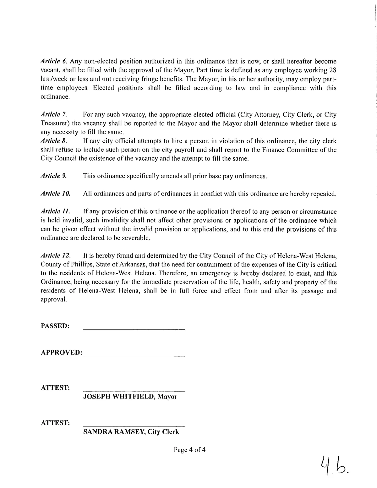 Base Pay Ordinance — page 4