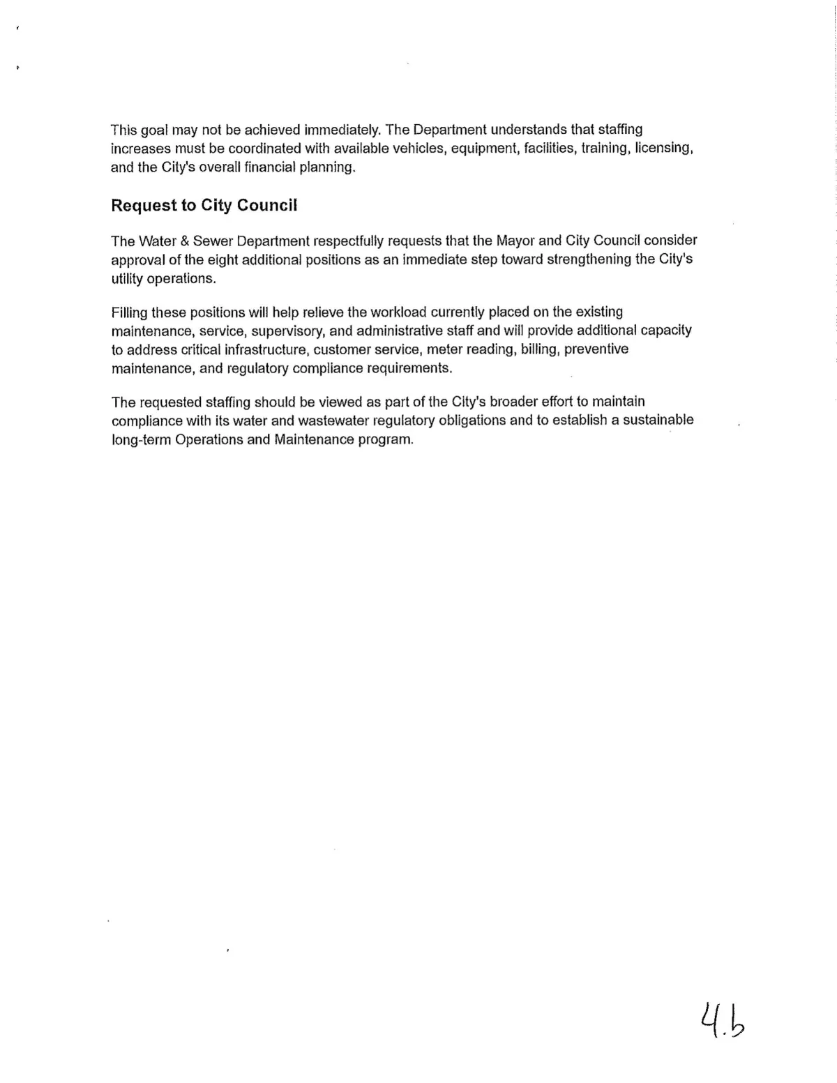 Water Staffing Memo ($232,000) — page 4