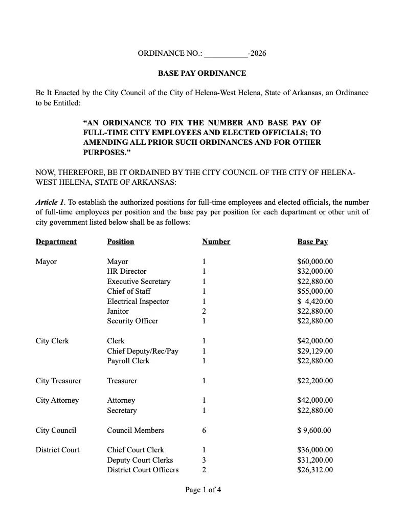 Base Pay Ordinance (p. 1) — page 1