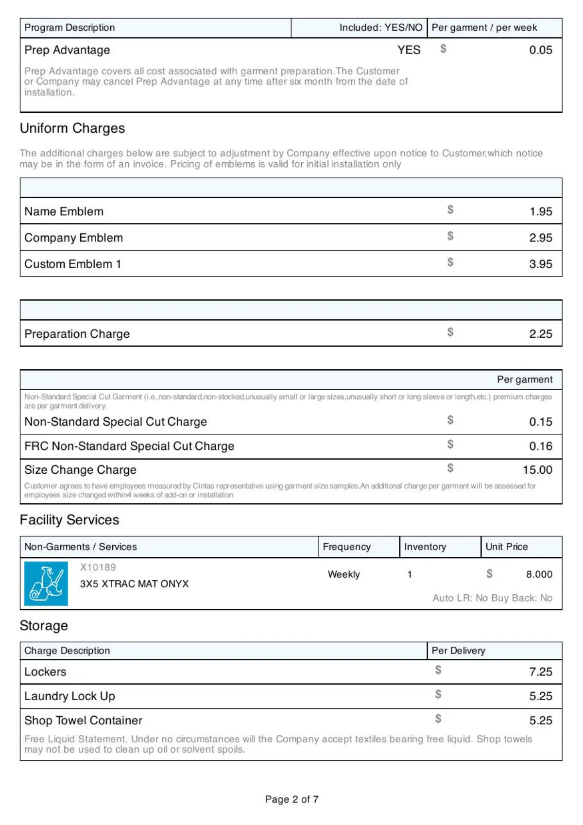 Cintas Agreement (60 months) — page 2