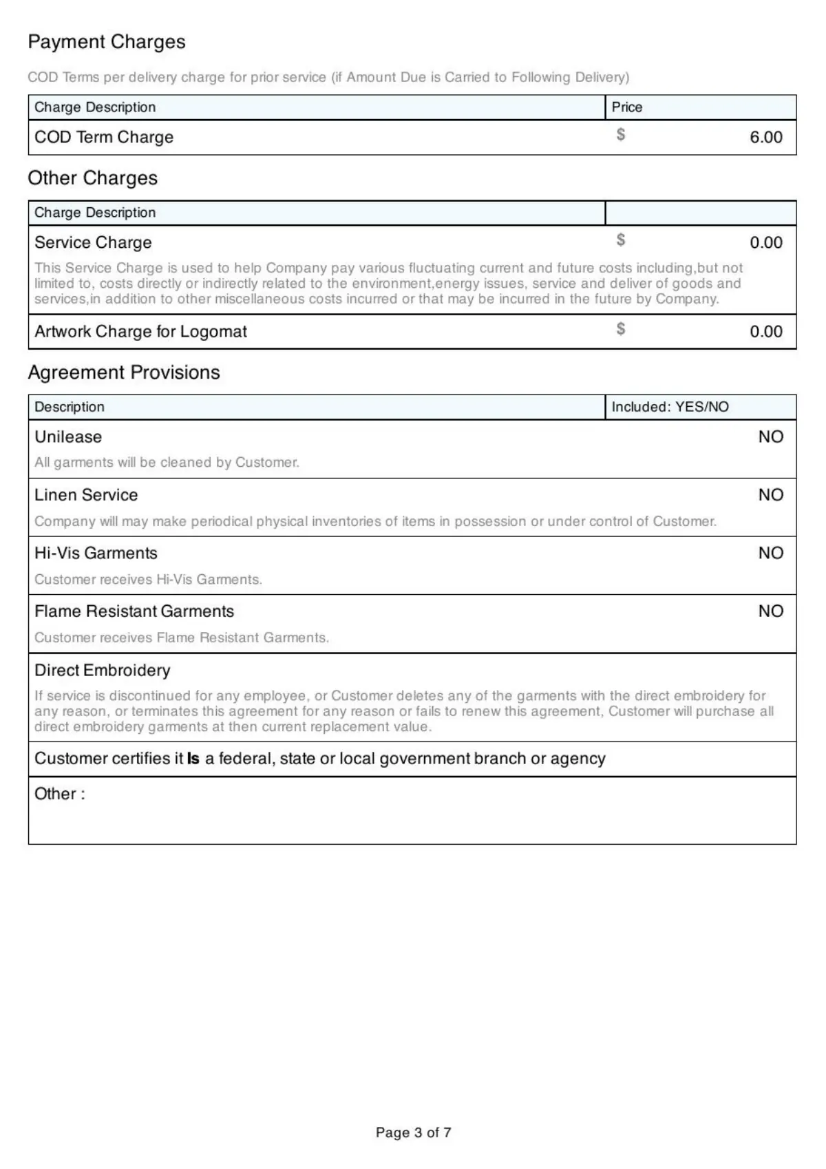 Cintas Agreement (60 months) — page 3