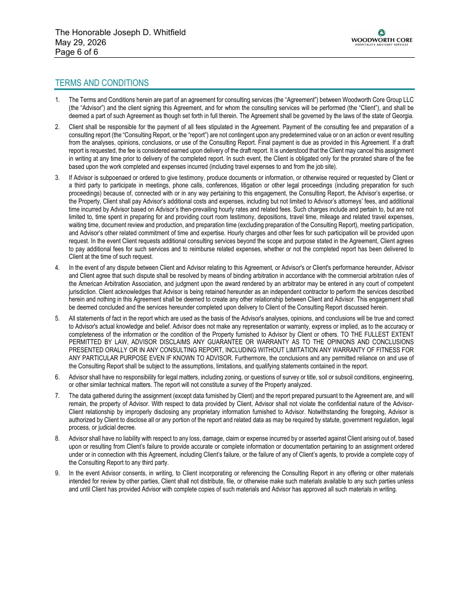 Proposal page 6: terms and conditions